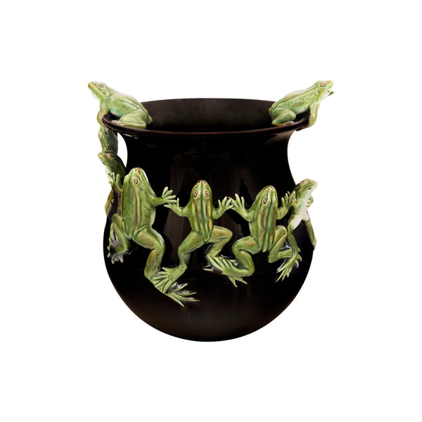Bordallo Pinheiro Bordallo Pinheiro Frogs Cachepot Frogs Black | Luxury Handmade Ceramics: This Frogs Cachepot Frogs Black from the Bordallo Pinheiro Bordallo Pinheiro collection is a standout piece of luxury ceramic serveware, Portuguese pottery, handcrafted dish, handcrafted in Portugal, Bordallo Pinheiro. Handmade in Portugal, it blends artistic detail with functional charm—perfect as a collector’s item or for elevating your daily table setting.