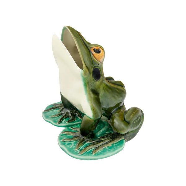 Bordallo Pinheiro Bordallo Pinheiro Frogs Large Open Mouth Frog | Luxury Handmade Ceramics: This Frogs Large Open Mouth Frog from the Bordallo Pinheiro Bordallo Pinheiro collection is a standout piece of luxury ceramic serveware, Portuguese pottery, handcrafted dish, handcrafted in Portugal, Bordallo Pinheiro. Handmade in Portugal, it blends artistic detail with functional charm—perfect as a collector’s item or for elevating your daily table setting.