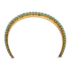 Narrow Danbury Crown headband with green pastel Swarovski crystals – luxury designer hair accessory