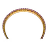 Narrow Danbury Crown headband with purple pastel Swarovski crystals – luxury designer hair accessory