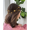 Field of Roses Circlet – 14K gold plated budding rose luxury designer hair accessory