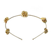 Field of Roses Circlet – 14K gold plated budding rose luxury designer hair accessory