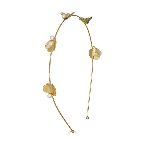 Venus Headband – delicate pearl and petal luxury designer hair accessory by Epona Valley