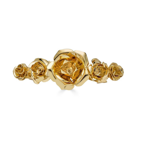 Field of Roses French barrette – 14K gold plated luxury designer hair accessory