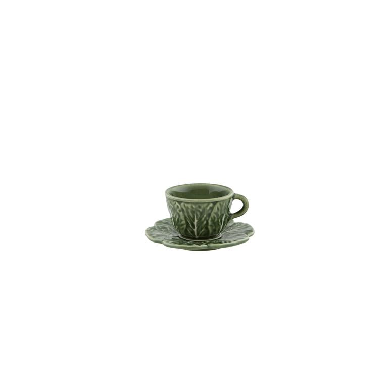 Bordallo Pinheiro Bordallo Pinheiro Cabbage Coffee Cup & Saucer, Set Of 4 | Luxury Handmade Ceramics: This Cabbage Coffee Cup & Saucer, Set Of 4 from the Bordallo Pinheiro Cabbage collection is a standout piece of cabbage ceramics, leaf-shaped dish, green ceramic serveware, handcrafted in Portugal, Bordallo Pinheiro. Handmade in Portugal, it blends artistic detail with functional charm—perfect as a collector’s item or for elevating your daily table setting.