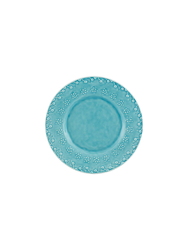 Bordallo Pinheiro Bordallo Pinheiro Flora Dessert Plate Blue, Set Of 4 | Luxury Handmade Ceramics: This Flora Dessert Plate Blue, Set Of 4 from the Bordallo Pinheiro Flora collection is a standout piece of floral dinnerware, colorful ceramic plate, nature-inspired dish, handcrafted in Portugal, Bordallo Pinheiro. Handmade in Portugal, it blends artistic detail with functional charm—perfect as a collector’s item or for elevating your daily table setting.