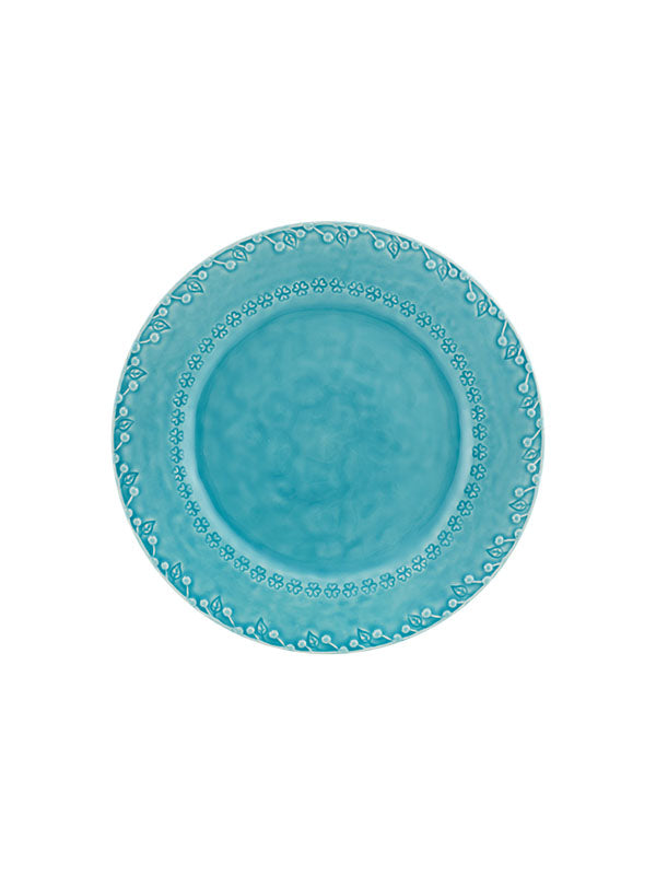 Bordallo Pinheiro Bordallo Pinheiro Floraldinner Plate Blue, Set Of 4 | Luxury Handmade Ceramics: This Floraldinner Plate Blue, Set Of 4 from the Bordallo Pinheiro Flora collection is a standout piece of floral dinnerware, colorful ceramic plate, nature-inspired dish, handcrafted in Portugal, Bordallo Pinheiro. Handmade in Portugal, it blends artistic detail with functional charm—perfect as a collector’s item or for elevating your daily table setting.
