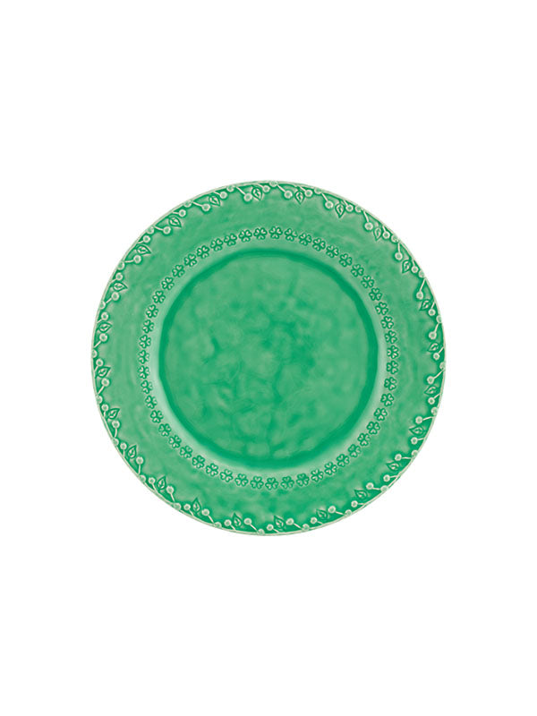 Bordallo Pinheiro Bordallo Pinheiro Flora Dinner Plate Green, Set Of 4 | Luxury Handmade Ceramics: This Flora Dinner Plate Green, Set Of 4 from the Bordallo Pinheiro Flora collection is a standout piece of floral dinnerware, colorful ceramic plate, nature-inspired dish, handcrafted in Portugal, Bordallo Pinheiro. Handmade in Portugal, it blends artistic detail with functional charm—perfect as a collector’s item or for elevating your daily table setting.