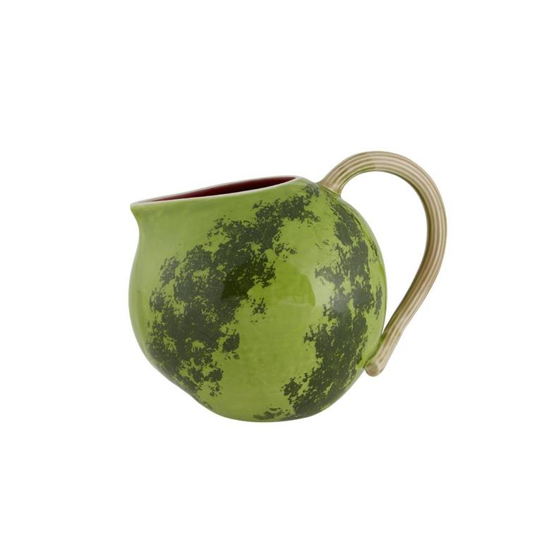 Bordallo Pinheiro Bordallo Pinheiro Watermelon  Pitcher | Luxury Handmade Ceramics: This Watermelon  Pitcher from the Bordallo Pinheiro Melon collection is a standout piece of melon bowl, fruit motif ceramics, green decorative dish, handcrafted in Portugal, Bordallo Pinheiro. Handmade in Portugal, it blends artistic detail with functional charm—perfect as a collector’s item or for elevating your daily table setting.