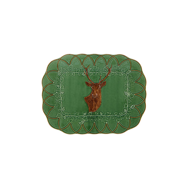 Bordallo Pinheiro Bordallo Pinheiro Woods Tray Deer | Luxury Handmade Ceramics: This Woods Tray Deer from the Bordallo Pinheiro Bordallo Pinheiro collection is a standout piece of luxury ceramic serveware, Portuguese pottery, handcrafted dish, handcrafted in Portugal, Bordallo Pinheiro. Handmade in Portugal, it blends artistic detail with functional charm—perfect as a collector’s item or for elevating your daily table setting.